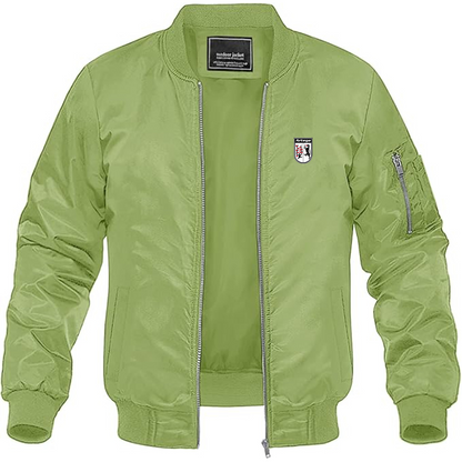 Men's Artega Logo Lightweight Bomber Jacket Windbreaker Softshell Varsity Jacket Coat