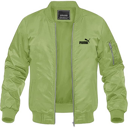 Men's Puma Logo Lightweight Bomber Jacket Windbreaker Softshell Varsity Jacket Coat