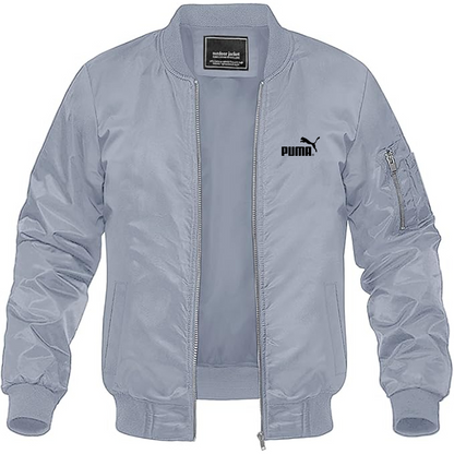 Men's Puma Logo Lightweight Bomber Jacket Windbreaker Softshell Varsity Jacket Coat
