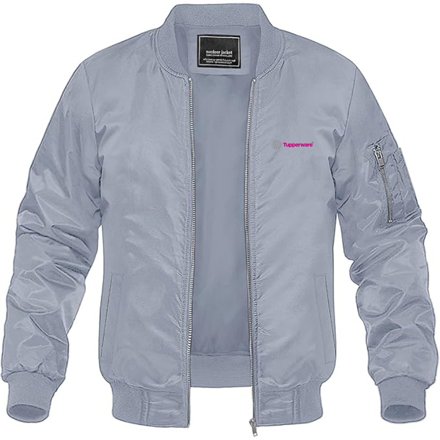 Men's Tupperware Logo Lightweight Bomber Jacket Windbreaker Softshell Varsity Jacket Coat