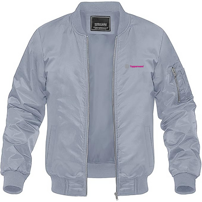 Men's Tupperware Logo Lightweight Bomber Jacket Windbreaker Softshell Varsity Jacket Coat