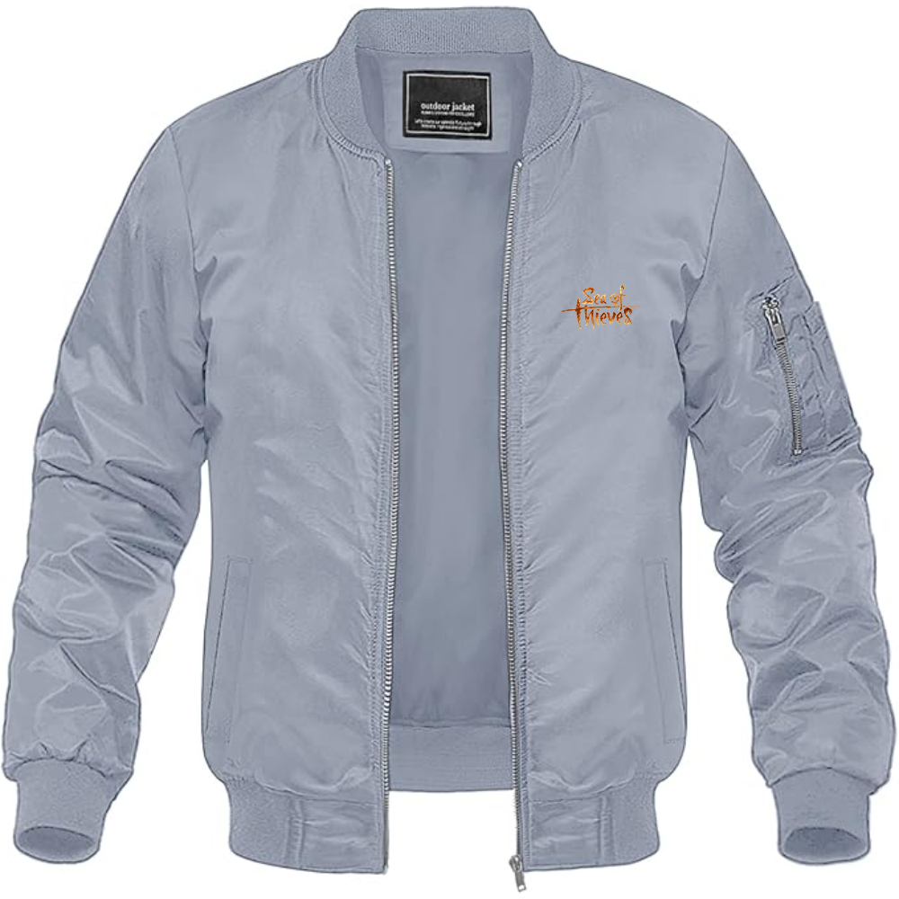 Men's Sea Of Thieves Logo Lightweight Bomber Jacket Windbreaker Softshell Varsity Jacket Coat