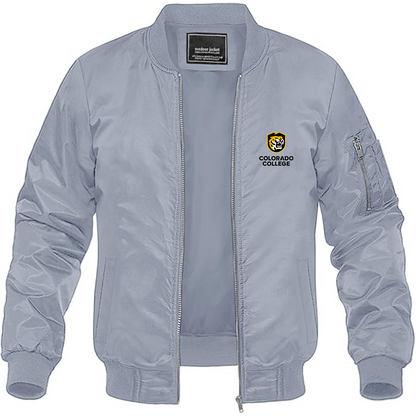 Men's  Colorado College Tigers Lightweight Bomber Jacket Windbreaker Softshell Varsity Jacket Coat