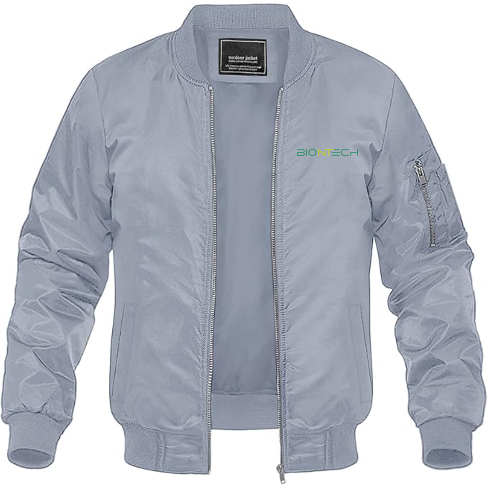 Men's Biontech Logo  Lightweight Bomber Jacket Windbreaker Softshell Varsity Jacket Coat