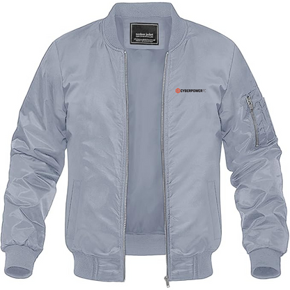 Men's CyberPowerPC Logo Lightweight Bomber Jacket Windbreaker Softshell Varsity Jacket Coat