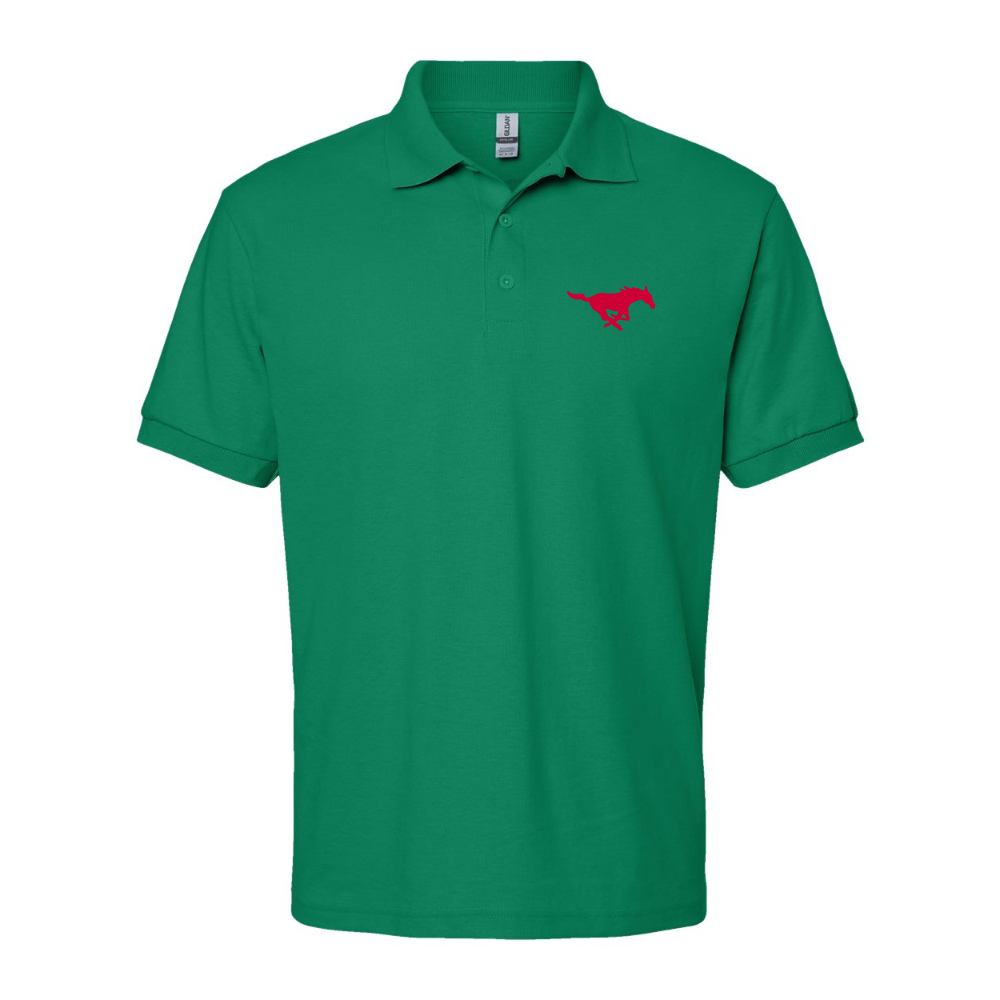 Men's SMU Mustangs Logo Gildan Dry Blend Jersey Polo