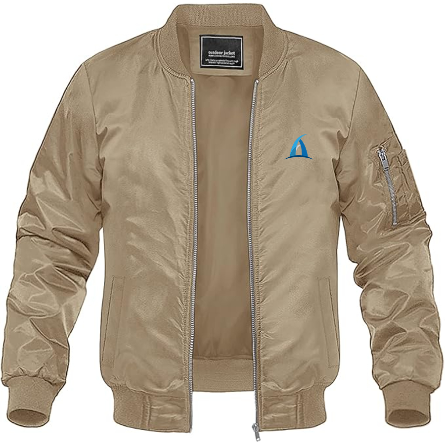 Men's Aspark Logo Lightweight Bomber Jacket Windbreaker Softshell Varsity Jacket Coat