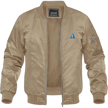 Men's Aspark Logo Lightweight Bomber Jacket Windbreaker Softshell Varsity Jacket Coat