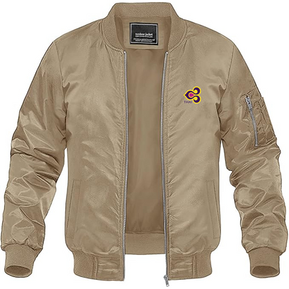Men's Thai Airlines Logo Lightweight Bomber Jacket Windbreaker Softshell Varsity Jacket Coat