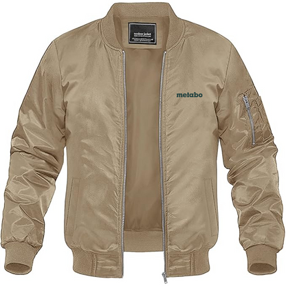 Men's Metabo Logo Lightweight Bomber Jacket Windbreaker Softshell Varsity Jacket Coat