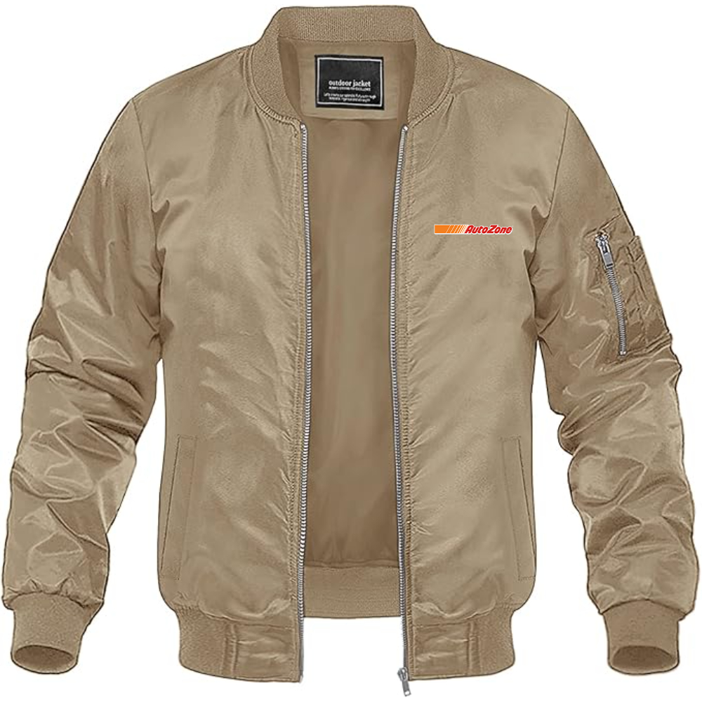 Men's AutoZone Logo Lightweight Bomber Jacket Windbreaker Softshell Varsity Jacket Coat