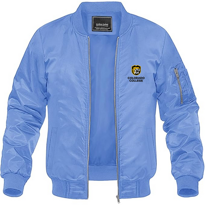 Men's  Colorado College Tigers Lightweight Bomber Jacket Windbreaker Softshell Varsity Jacket Coat
