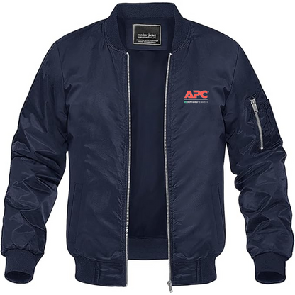 Men's APC Logo Lightweight Bomber Jacket Windbreaker Softshell Varsity Jacket Coat