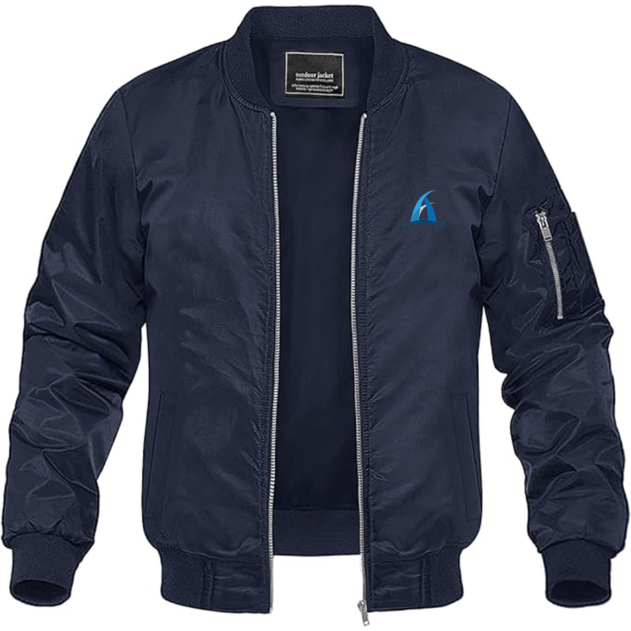 Men's Aspark Logo Lightweight Bomber Jacket Windbreaker Softshell Varsity Jacket Coat