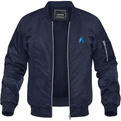 Men's Aspark Logo Lightweight Bomber Jacket Windbreaker Softshell Varsity Jacket Coat