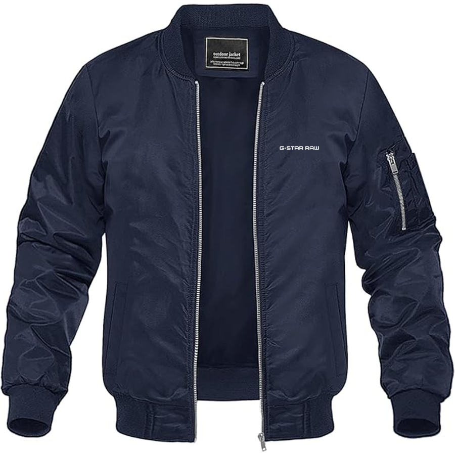 Men's G Star Raw Logo Lightweight Bomber Jacket Windbreaker Softshell Varsity Jacket Coat
