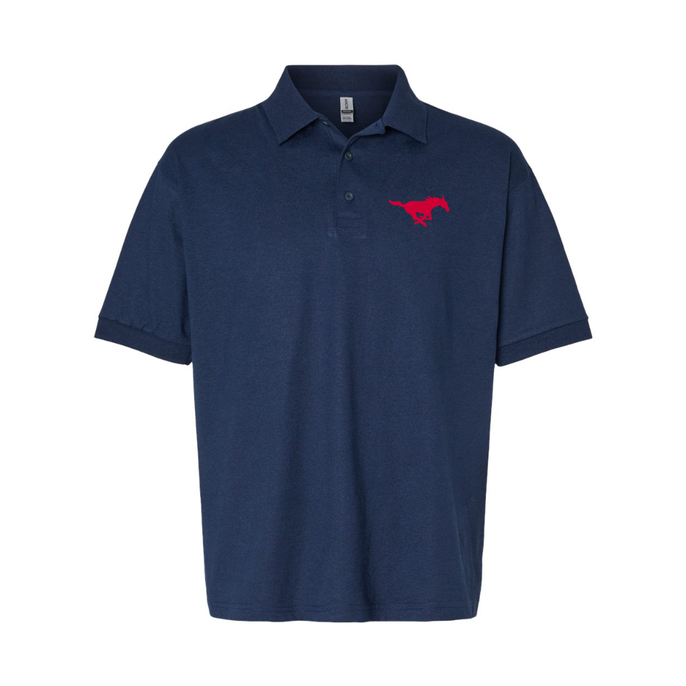 Men's SMU Mustangs Logo Gildan Dry Blend Jersey Polo