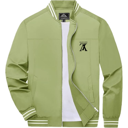 Men's Louis Vuitton Lightweight Zip-Up Bomber Jacket with Ribbed Collar and Cuffs Versatile Casual Outerwear