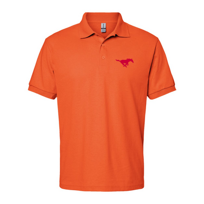 Men's SMU Mustangs Logo Gildan Dry Blend Jersey Polo