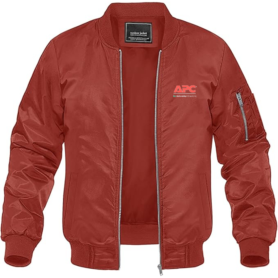 Men's APC Logo Lightweight Bomber Jacket Windbreaker Softshell Varsity Jacket Coat