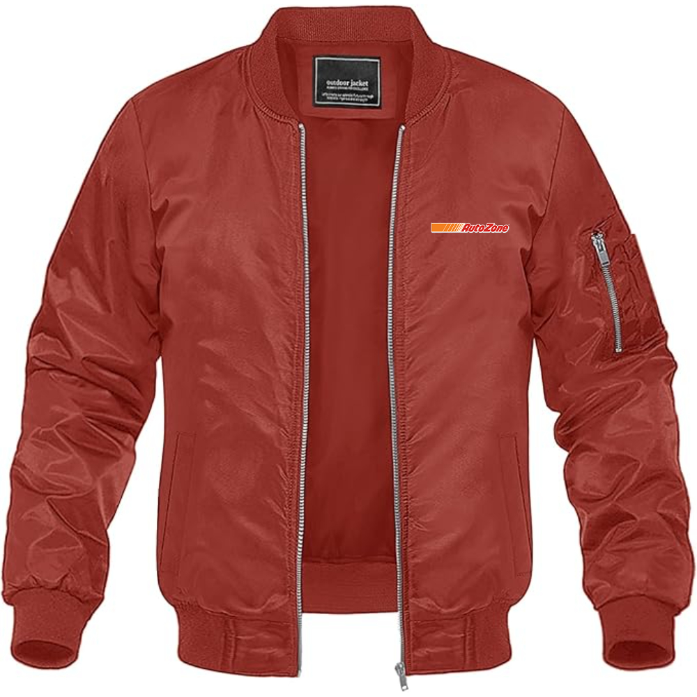 Men's AutoZone Logo Lightweight Bomber Jacket Windbreaker Softshell Varsity Jacket Coat