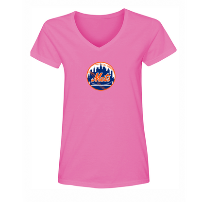 Women's New York Mets V-Neck T-Shirt