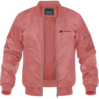 Men's Corsair Logo Lightweight Bomber Jacket Windbreaker Softshell Varsity Jacket Coat