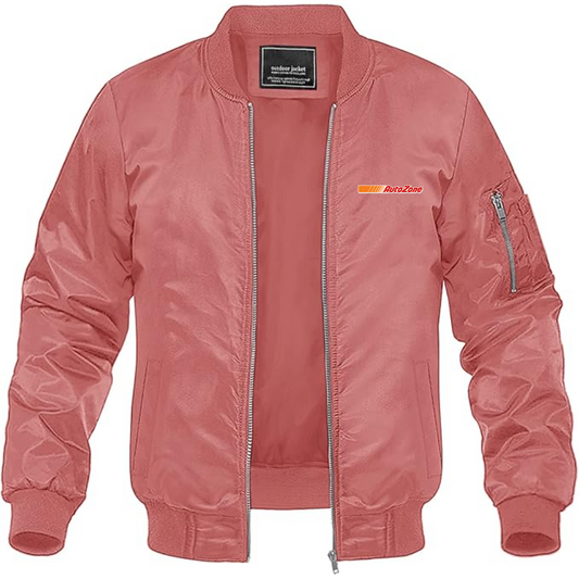 Men's AutoZone Logo Lightweight Bomber Jacket Windbreaker Softshell Varsity Jacket Coat