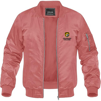 Men's  Colorado College Tigers Lightweight Bomber Jacket Windbreaker Softshell Varsity Jacket Coat