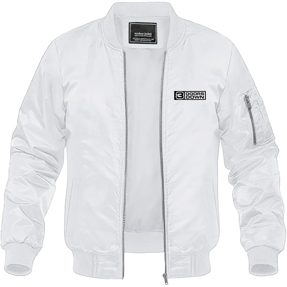 Men's 3 Doors Down Logo  Lightweight Bomber Jacket Windbreaker Softshell Varsity Jacket Coat