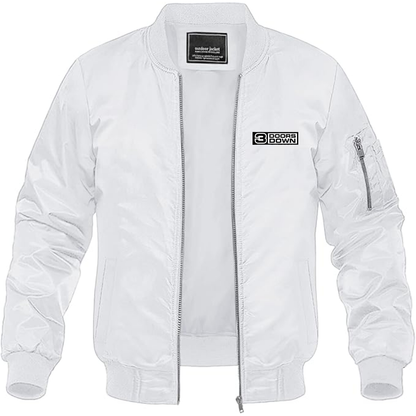 Men's 3 Doors Down Logo  Lightweight Bomber Jacket Windbreaker Softshell Varsity Jacket Coat