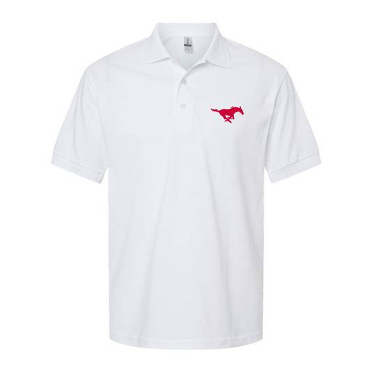 Men's SMU Mustangs Logo Gildan Dry Blend Jersey Polo