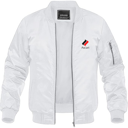 Men's Ascari Logo Lightweight Bomber Jacket Windbreaker Softshell Varsity Jacket Coat