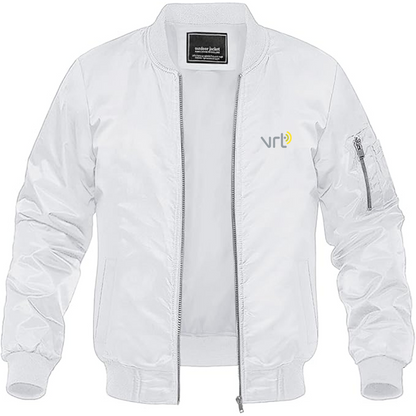 Men's VRT Logo Lightweight Bomber Jacket Windbreaker Softshell Varsity Jacket Coat