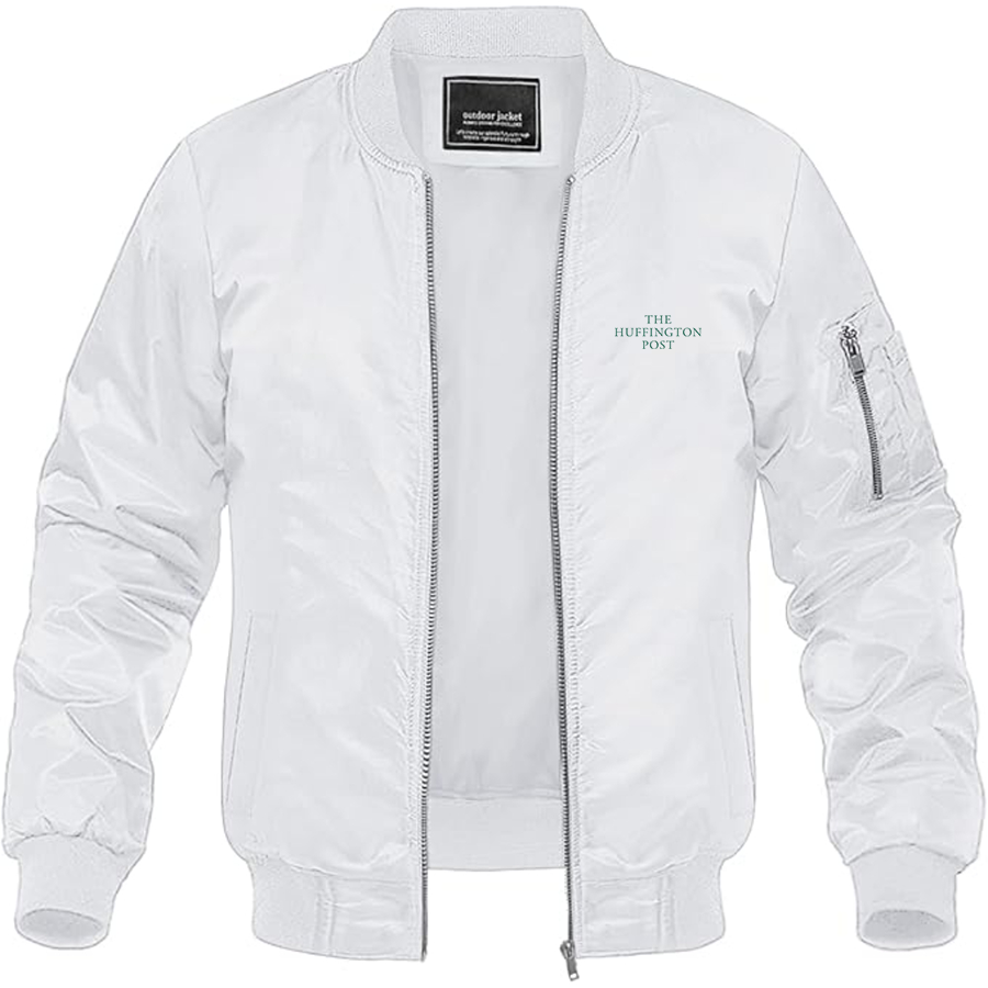 Men's The Huffington Post Logo Lightweight Bomber Jacket Windbreaker Softshell Varsity Jacket Coat