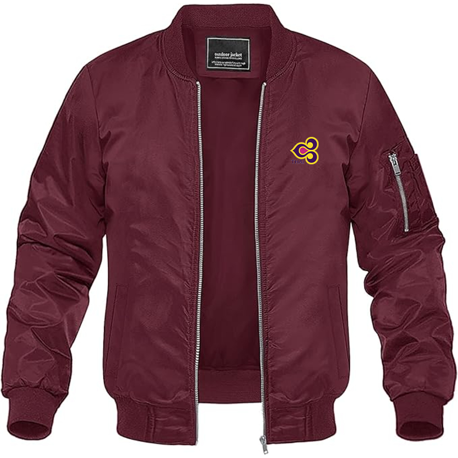 Men's Thai Airlines Logo Lightweight Bomber Jacket Windbreaker Softshell Varsity Jacket Coat