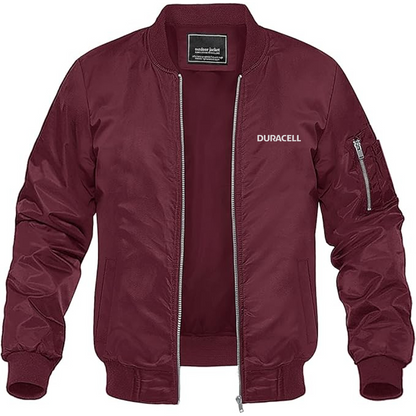 Men's Duracell Logo Lightweight Bomber Jacket Windbreaker Softshell Varsity Jacket Coat