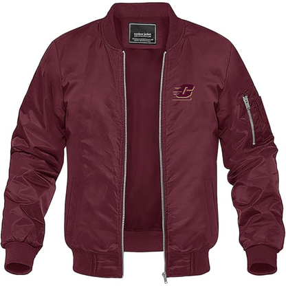 Men's Central Michigan Chippewas  Lightweight Bomber Jacket Windbreaker Softshell Varsity Jacket Coat