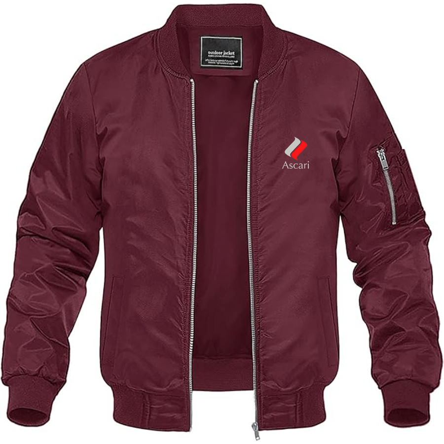 Men's Ascari Logo Lightweight Bomber Jacket Windbreaker Softshell Varsity Jacket Coat
