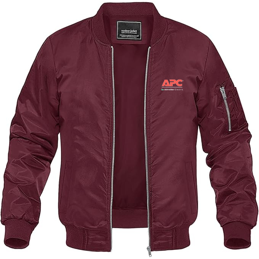 Men's APC Logo Lightweight Bomber Jacket Windbreaker Softshell Varsity Jacket Coat